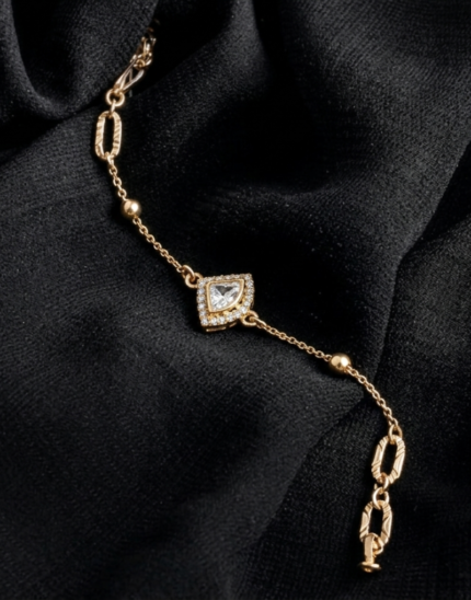 Elegant Gold Crystal Charm Bracelet for Women